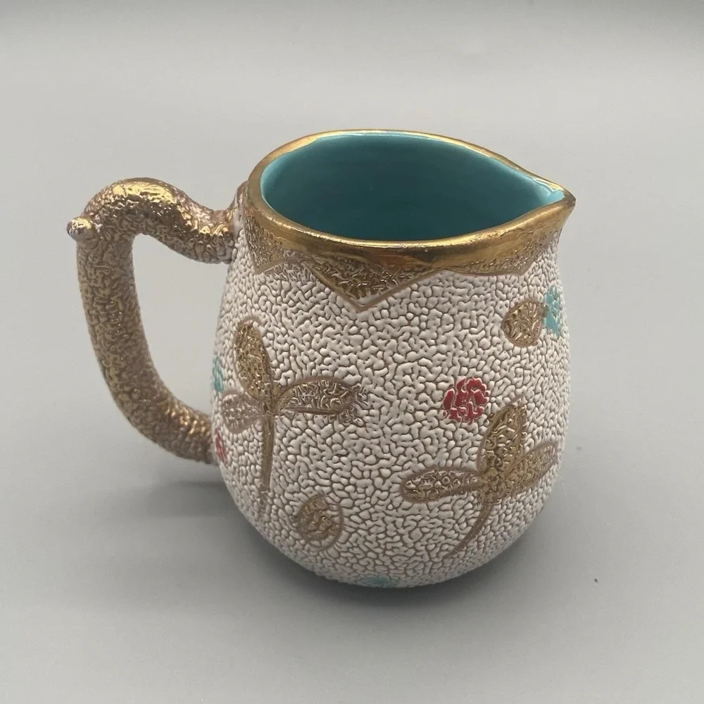 1960s Fratelli Fanciullacci Lava Pebble Glaze Italian Pottery Creamer Small Jug